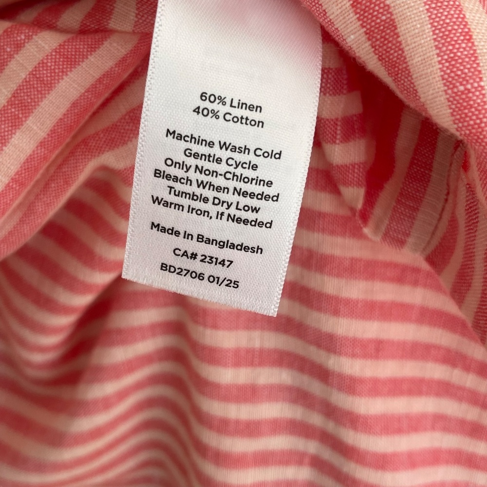 Talbots V-Neck Shell Button Down Sleeveless Linen… - image 7